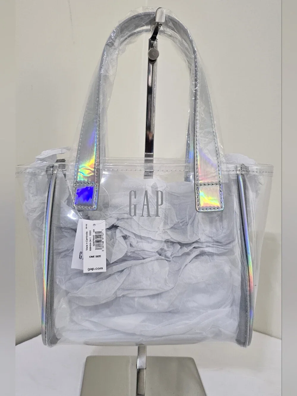 brand new GAP Jelly Logo Mini Tote Purse Clear Iridescent Shimmer Kids Toddlers